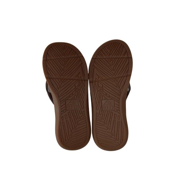 Reef Santa Ana Mens Sandals Brown Thong Leather Strap Beach Slip On Size 12 - Picture 6 of 7